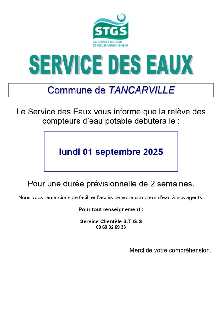 Relève des compteurs d'eau potable