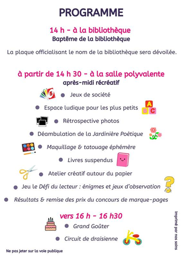 Anniversaire bibliothèque