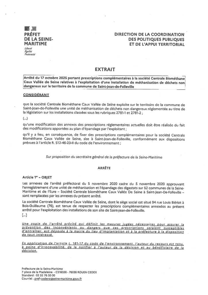 Centrale Biométhane Caux Vallée de Seine