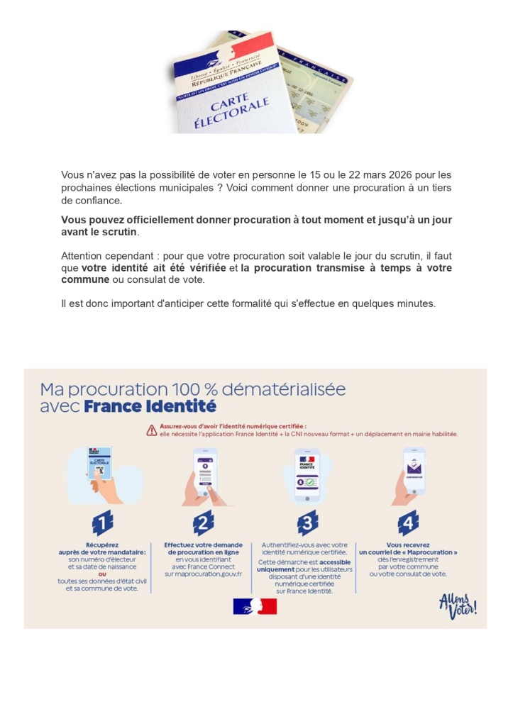 Procuration pour les élections municipales