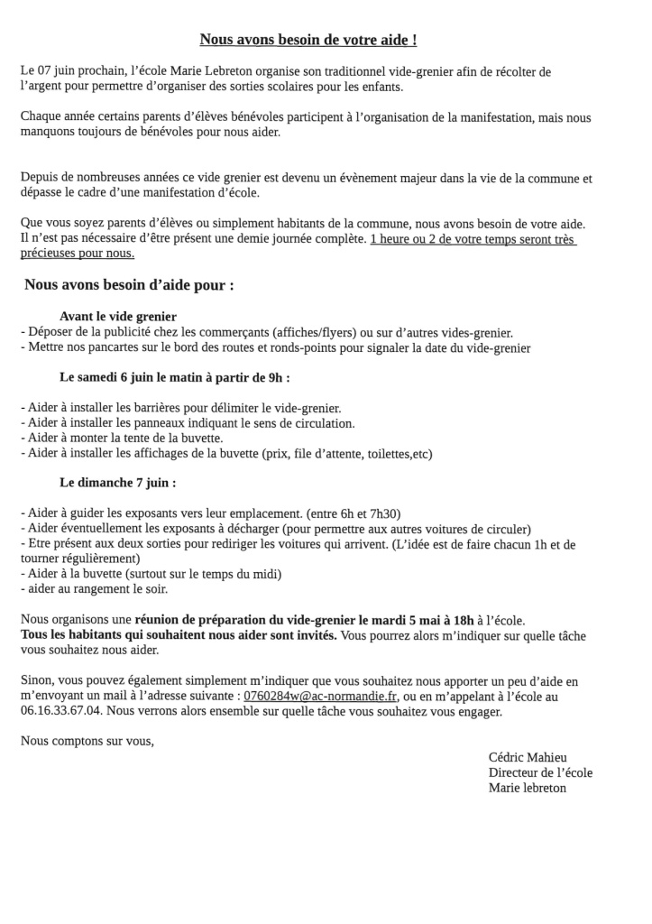 Recherche de bénévoles 