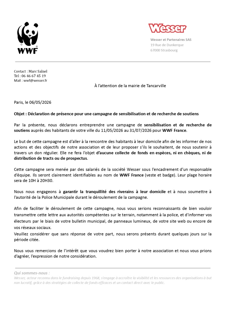 Campagne de sensibilisation et de recherche de soutiens