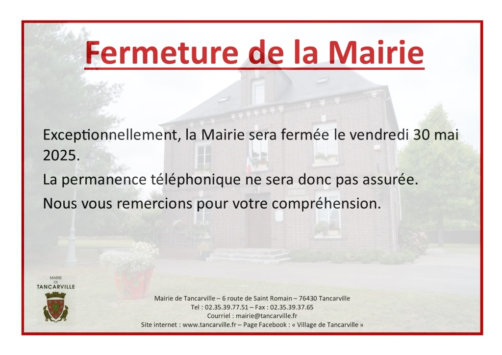 Fermeture de la mairie